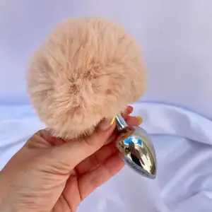 Plug-anal-pompom-bege
